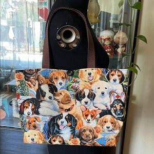 Colorful Dog Print Tote Bag